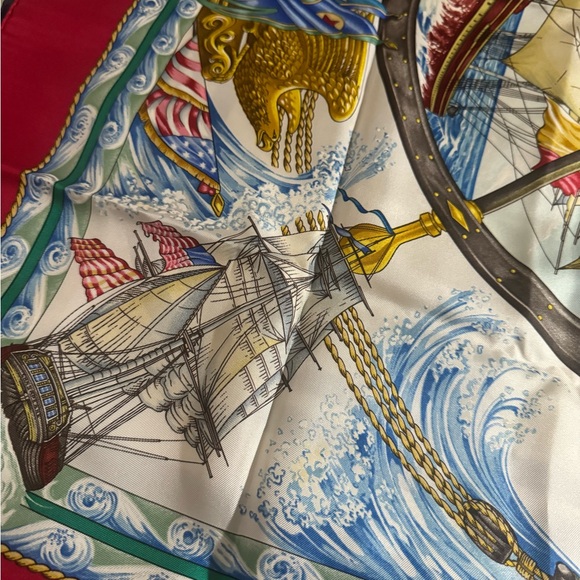 HERMES VIVE LE VENT 90cm scarf 100% Silk - Picture 5 of 6